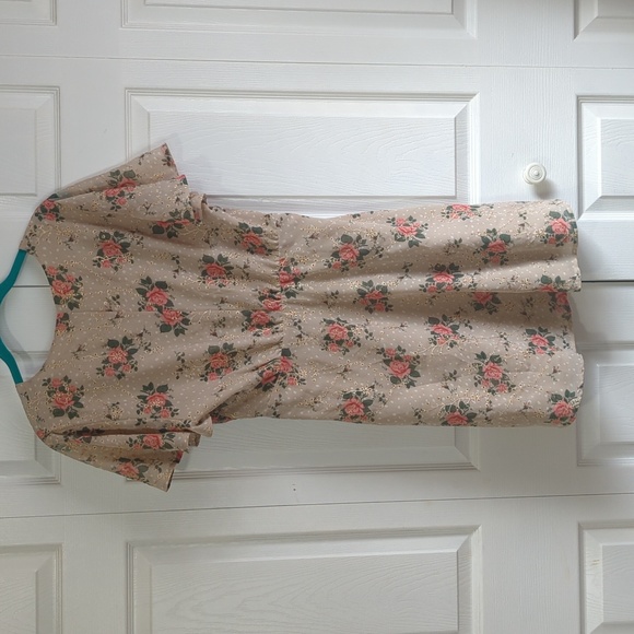 Embroidered Floral Button Detail Wrap Dress - Picture 8 of 12